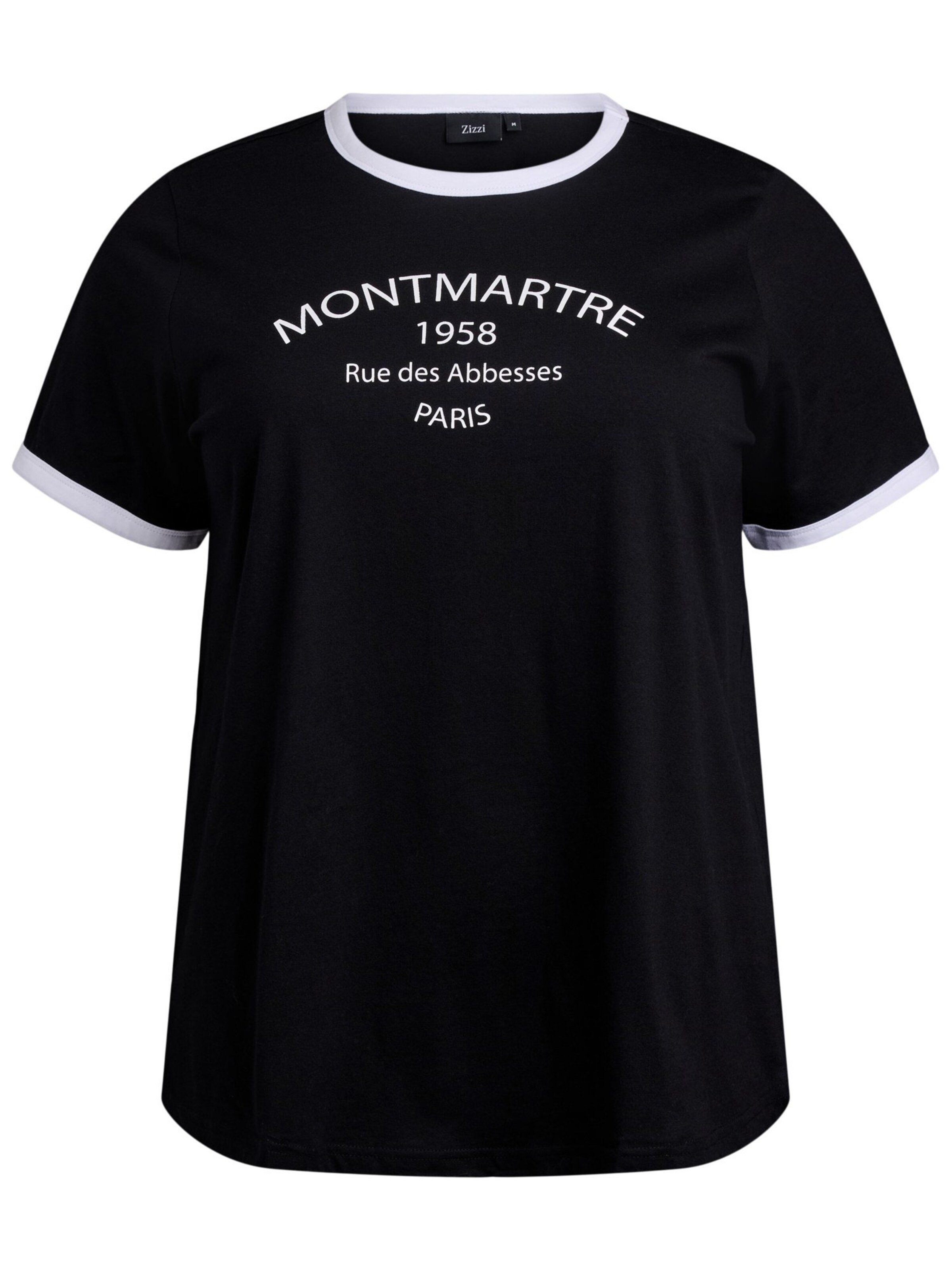 Zizzi Majica | črna barva: sprednja stran