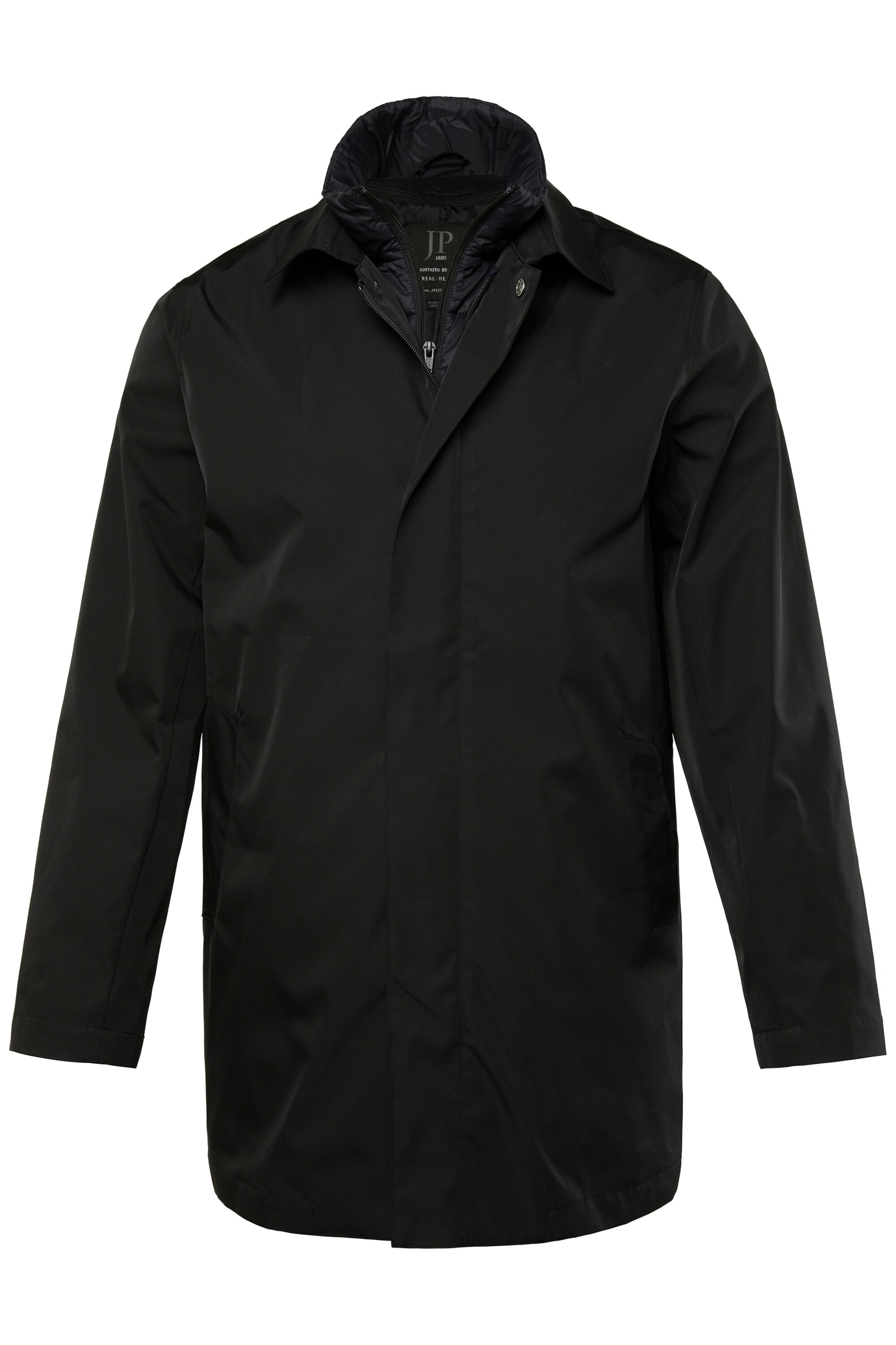 JP1880 Between-seasons coat in Black: front