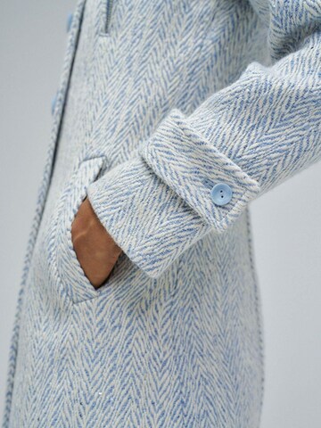 Salsa Jeans Winter Jacket 'Grace Long Woolen Coat' in Blue