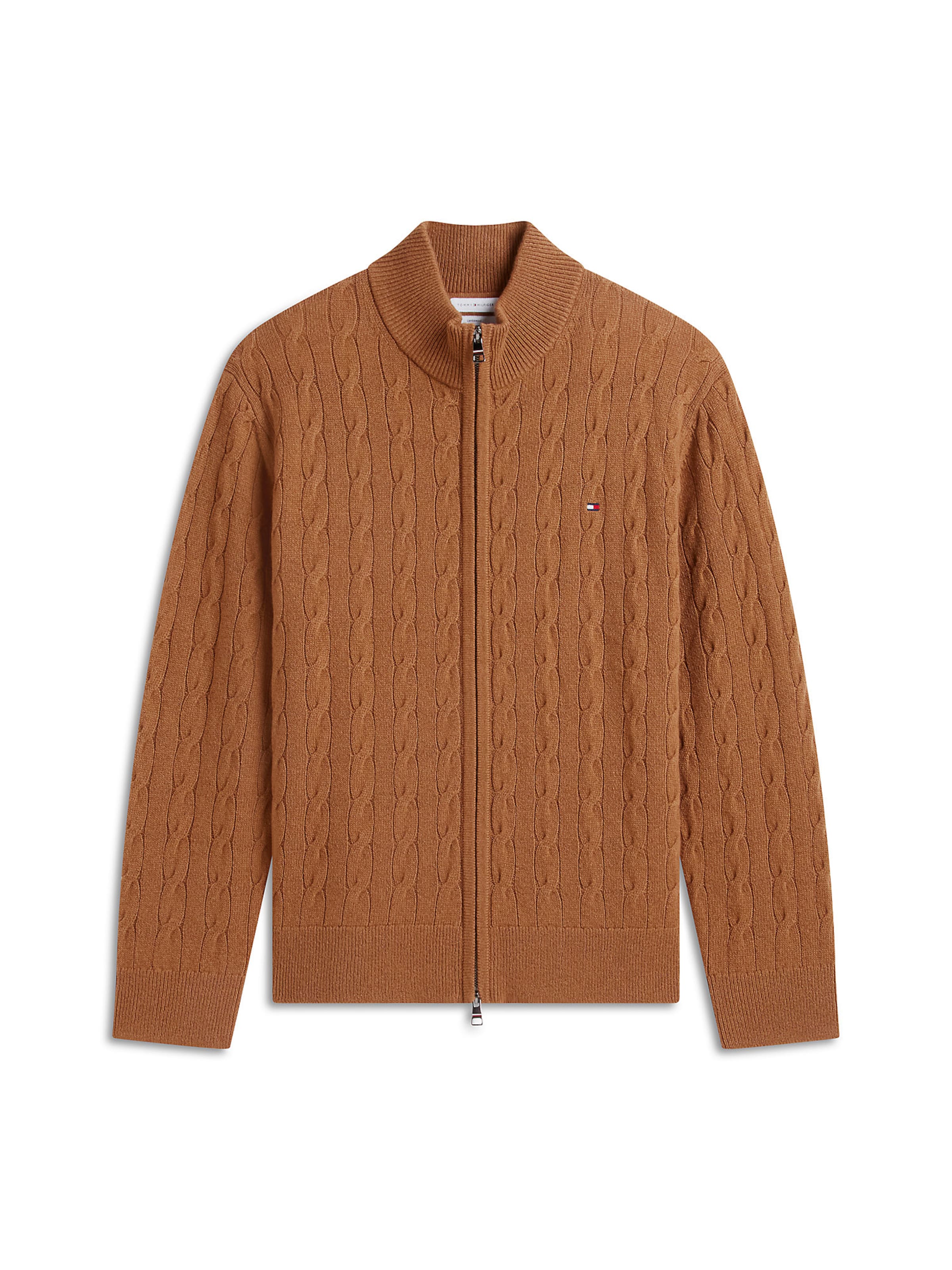 TOMMY HILFIGER Strickjacke in Braun: Vorderseite