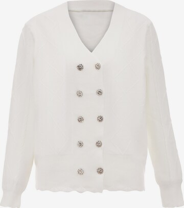 carato Knit Cardigan in White: front