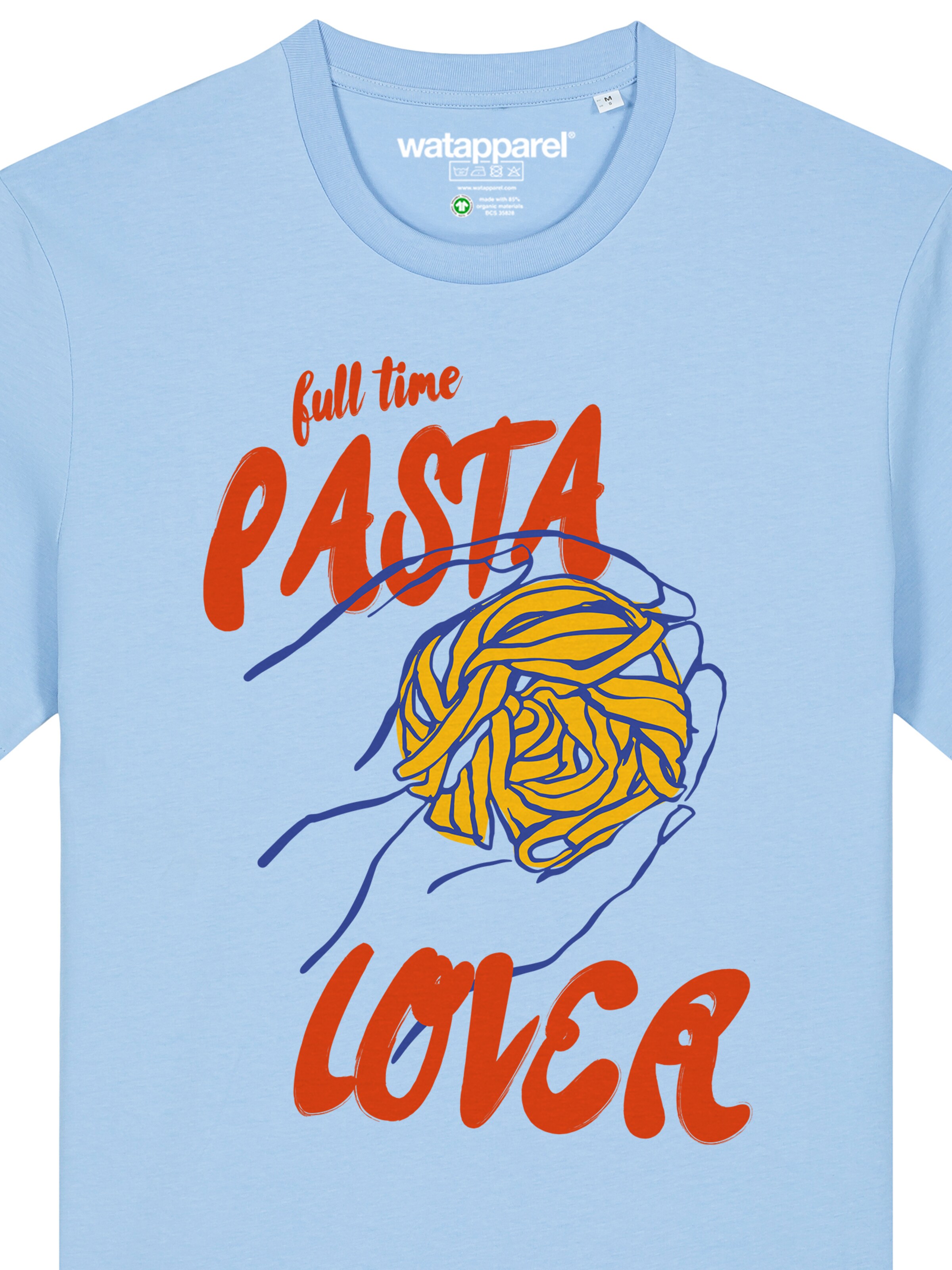 Watapparel T-Shirt 'Pasta Lover' in Blau