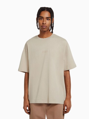 T-Shirt Bershka en beige : devant