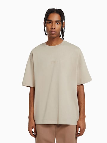 T-Shirt Bershka en beige : devant