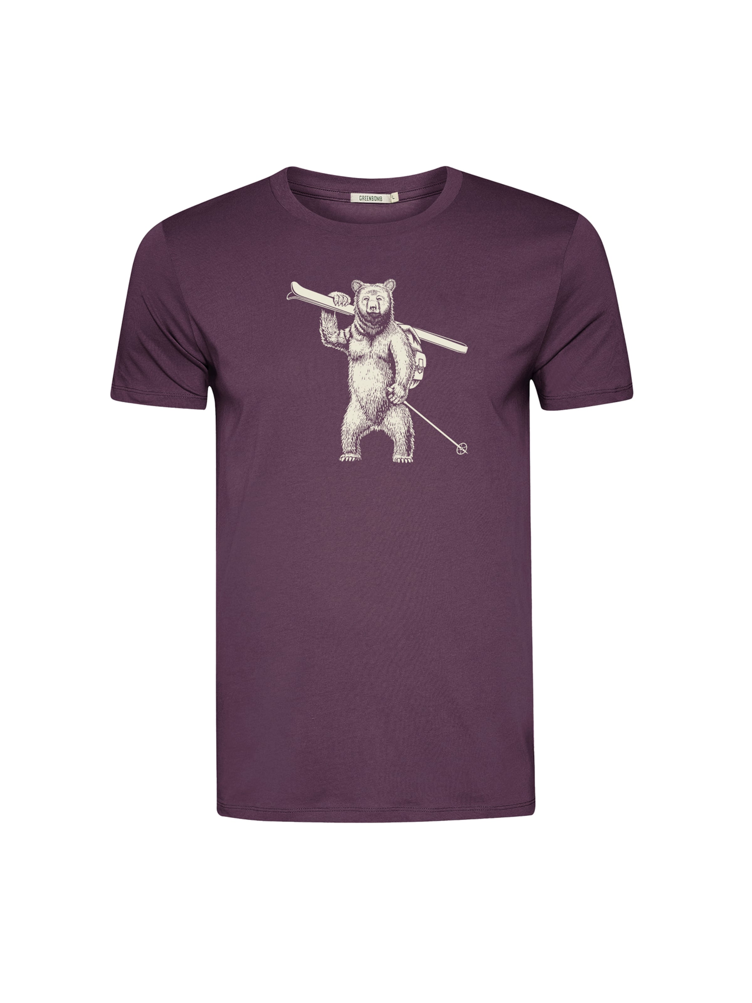 GREENBOMB Shirt ' Guide  Ski Bear ' in Red: front