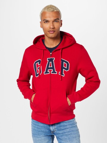 GAP - Sudadera con cremallera en rojo: frente