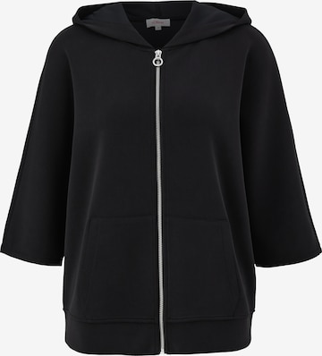 s.Oliver Zip-Up Hoodie in Black: front