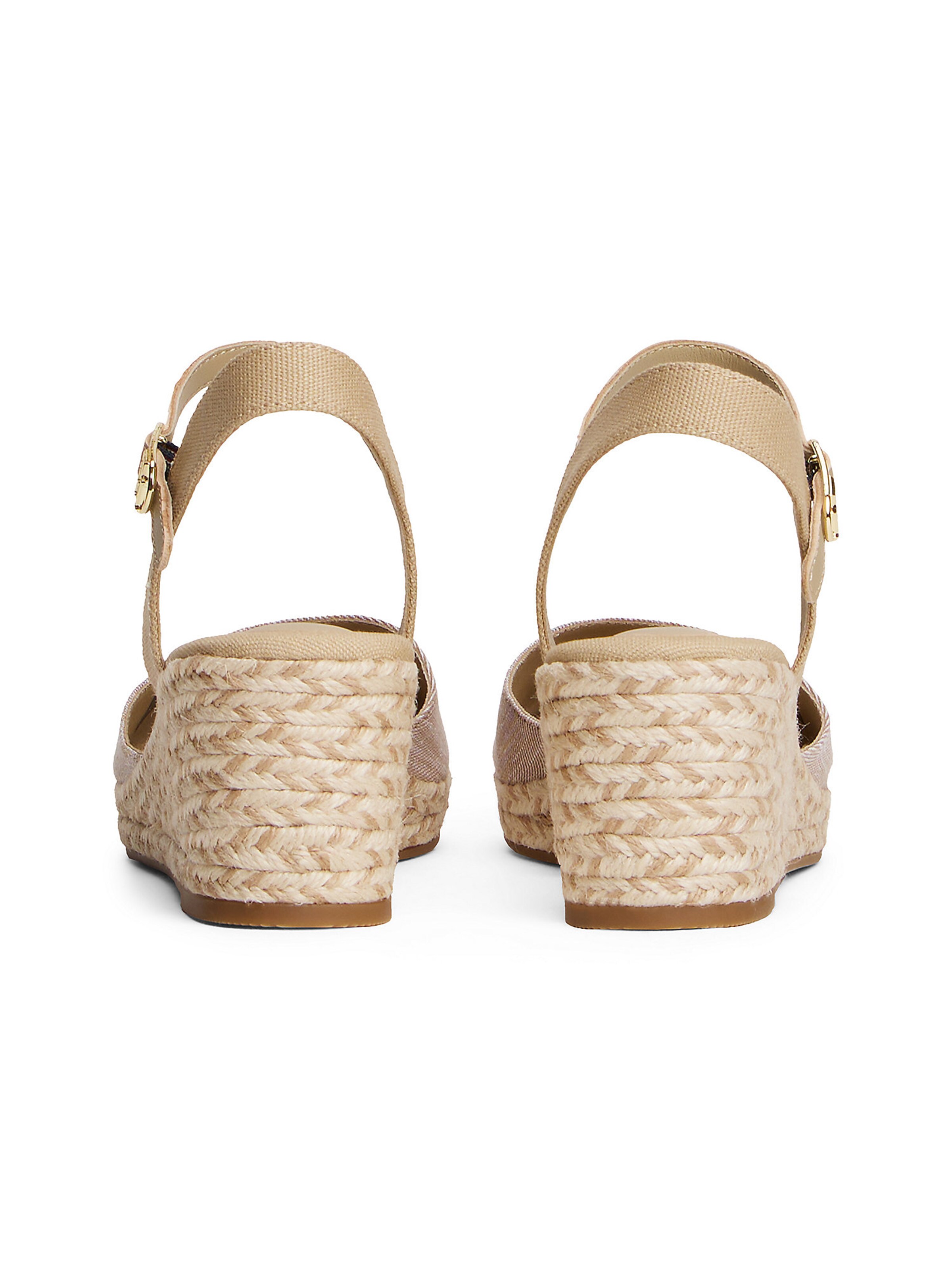 TOMMY HILFIGER Chambray Wedge Espadrilles in Beige