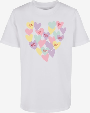 ABSOLUTE CULT Shirt 'Mother's Day - Candy Hearts' in White: front
