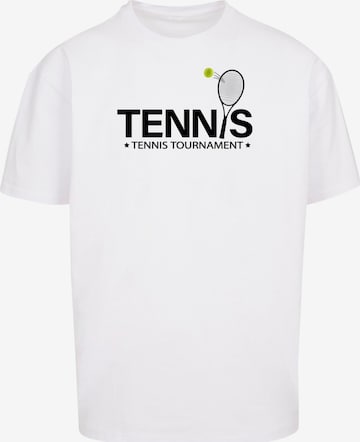 T-Shirt 'Tennis Racket' Merchcode en blanc : devant