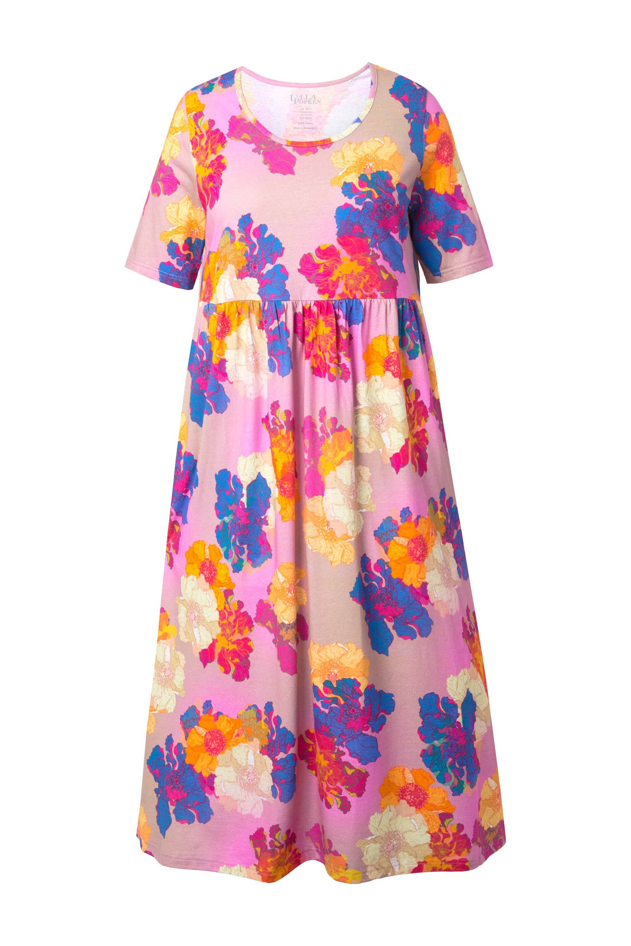 Ulla Popken Dress in Cobalt blue / Yellow / Pink / Light pink, Item view