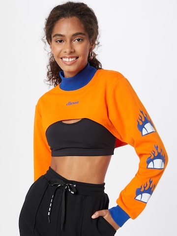 About You x Ellesse Shirt 'Pieta Long Sleeve Funnel Neck Top' in Orange: front