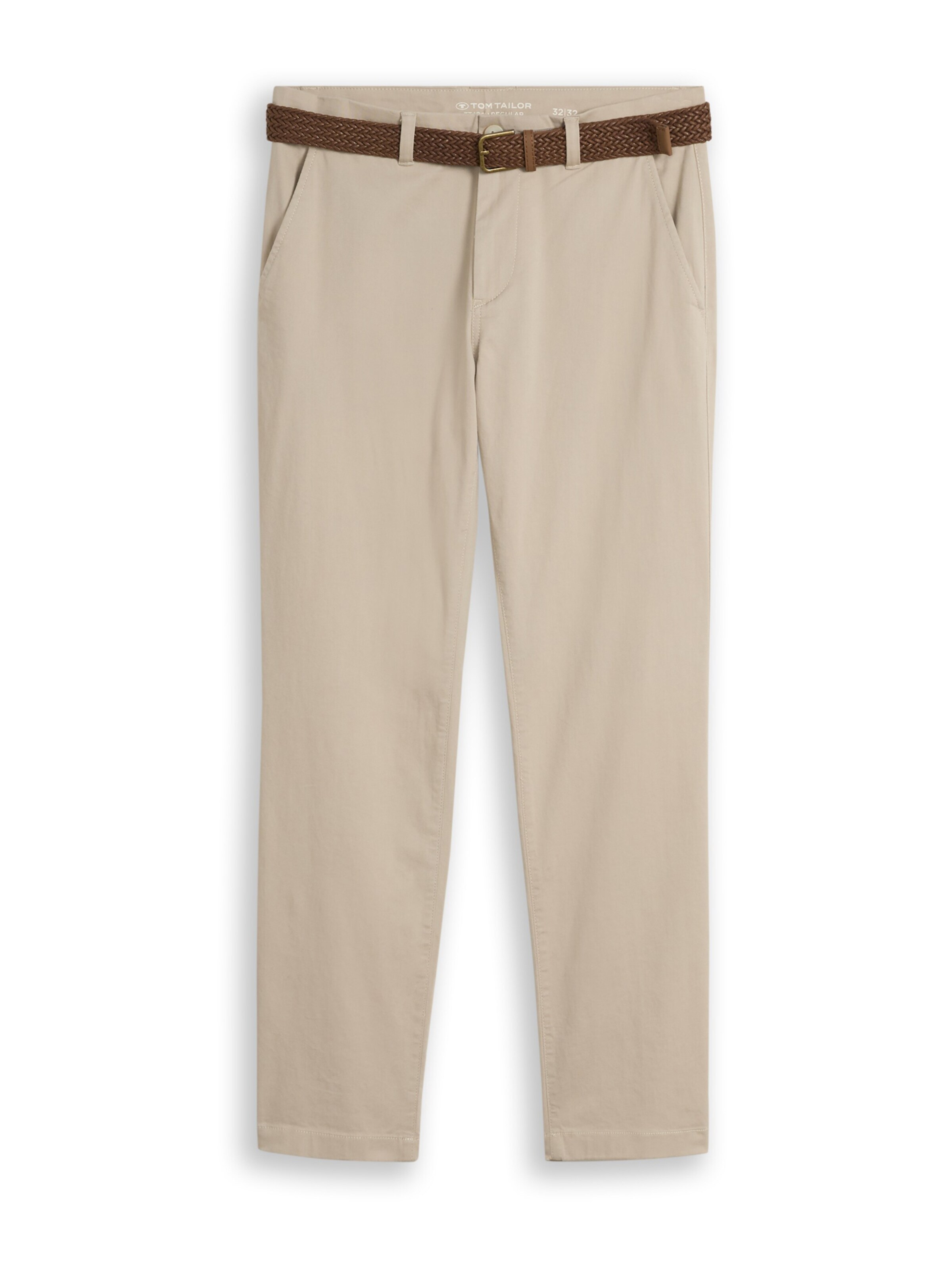 TOM TAILOR Regular Chino Pants in Beige: front