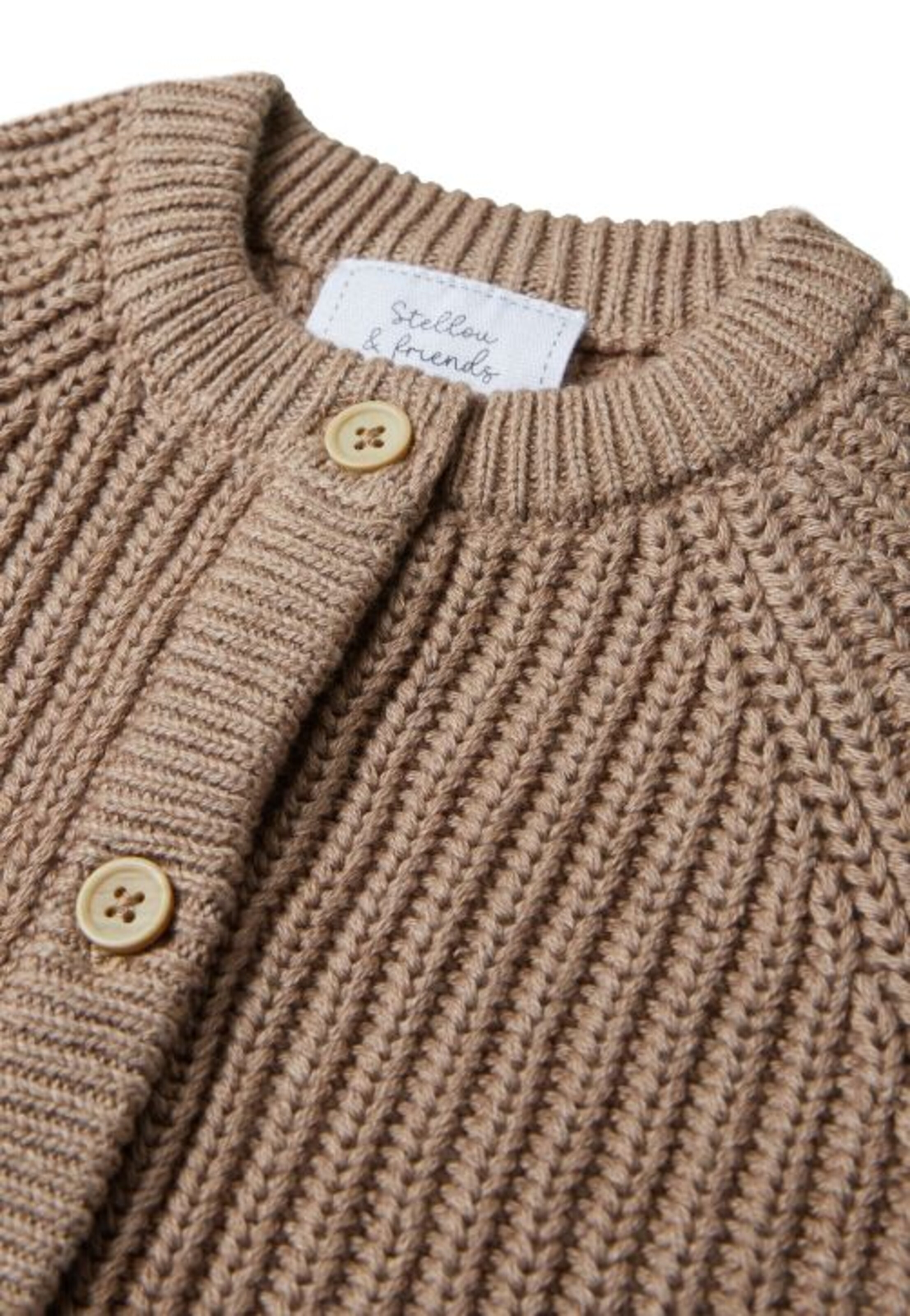 Stellou & Friends Knit cardigan in Brown