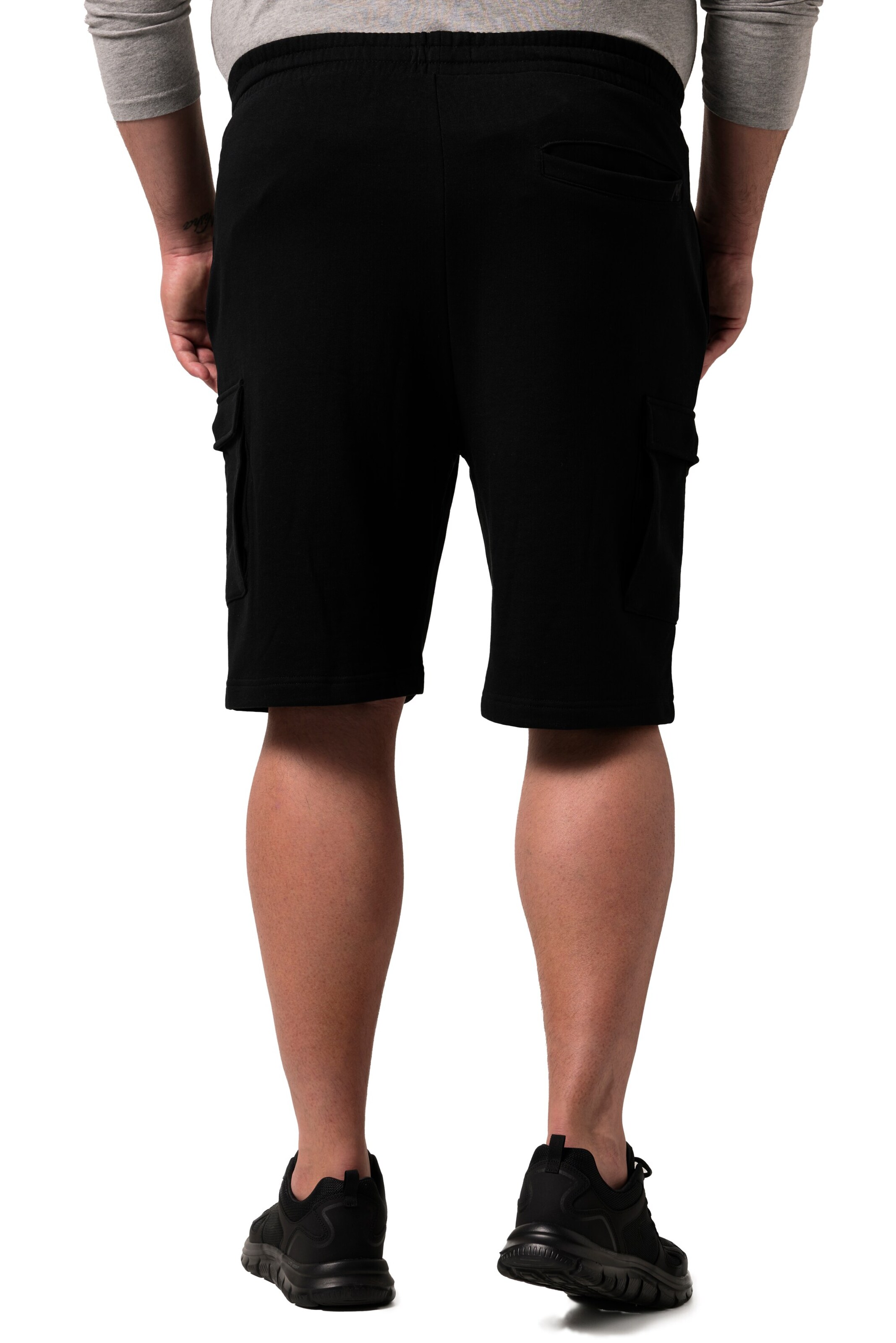 Men Plus Regular Trousers 'Bermuda' in Black