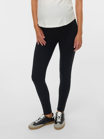 Skinny Leggings 'MLNINNI' MAMALICIOUS en noir : devant