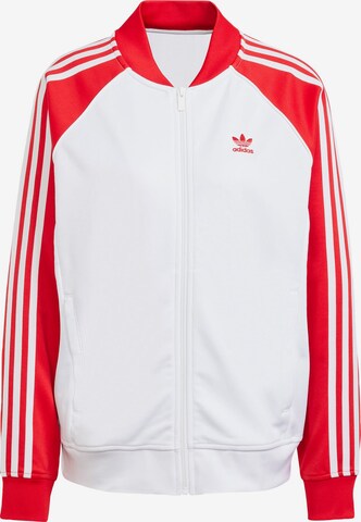 ADIDAS ORIGINALS Zip-Up Hoodie 'Adicolor Classics' in White: front