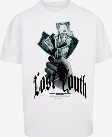 T-Shirt Lost Youth en blanc : devant