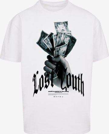 T-Shirt Lost Youth en blanc : devant