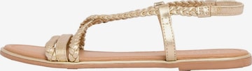 Sandales à lanières Lipsy en or : devant