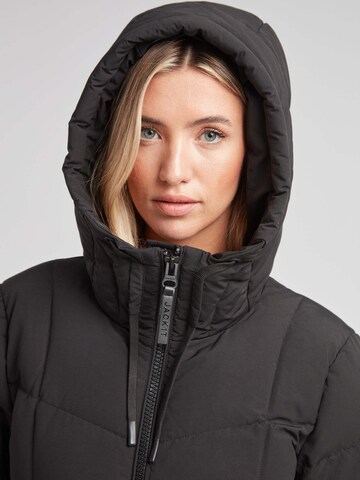 JACK1T Outdoorjas ' Black Star Extra Long Puffer Matt ' in Zwart
