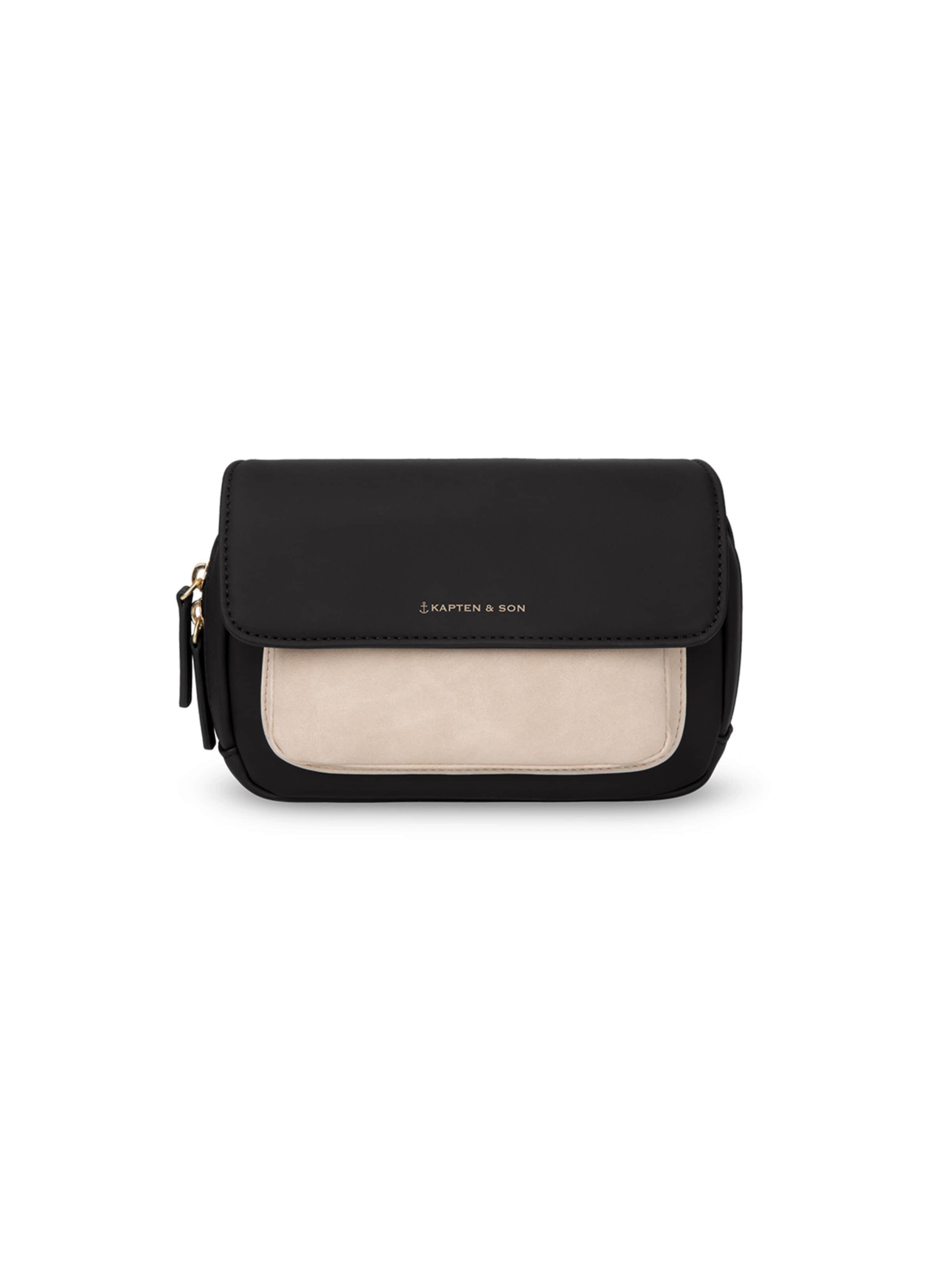 Kapten & Son Õlakott 'Visby Cream Black', värv must: eest vaates
