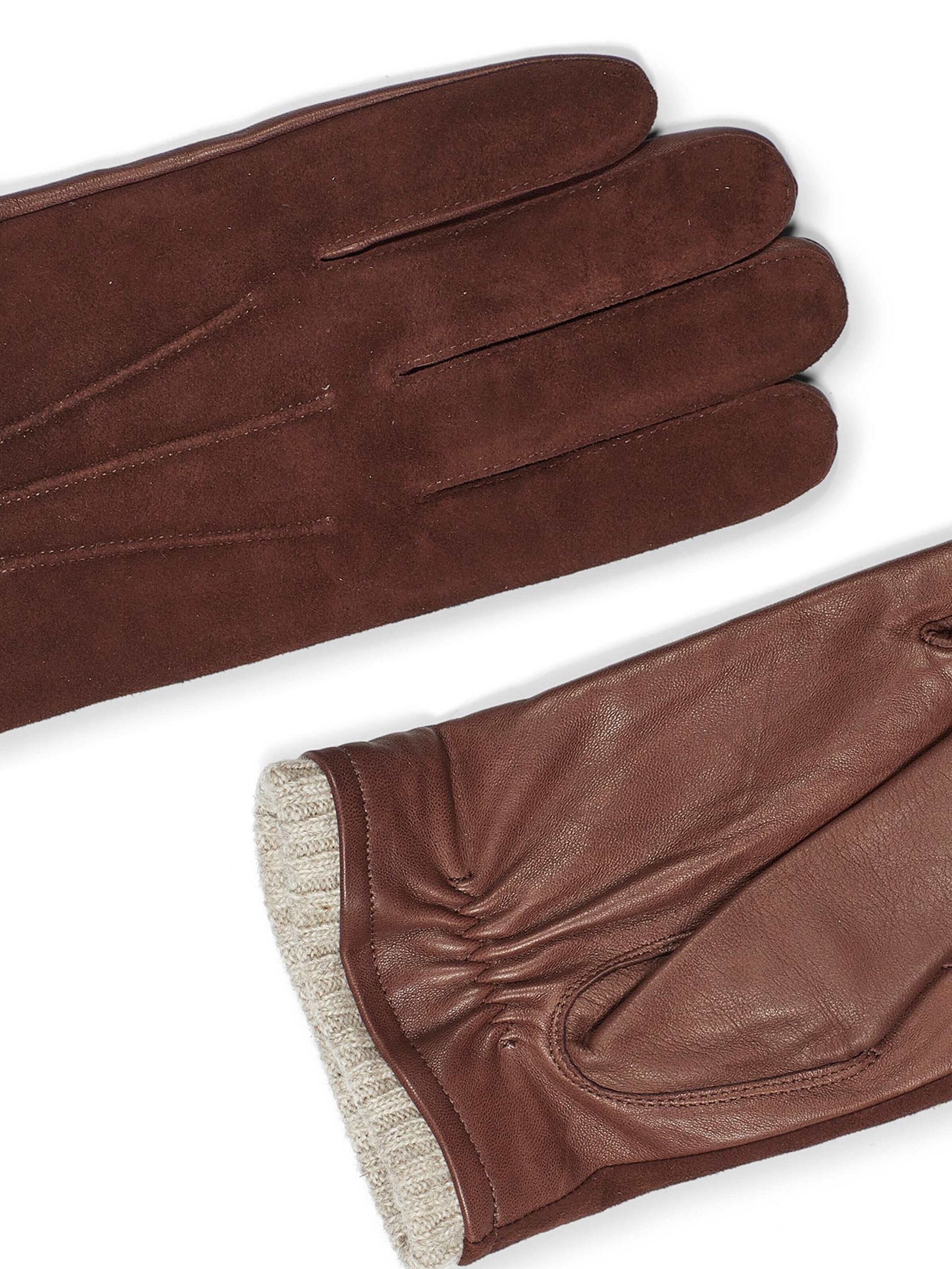 Howard London - Guantes con dedos 'Leather Gloves Bob Brown' en marrón