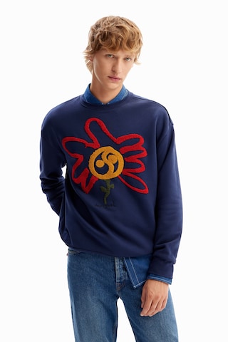 Desigual Sweatshirt 'Moon flower' in Blauw: voorkant