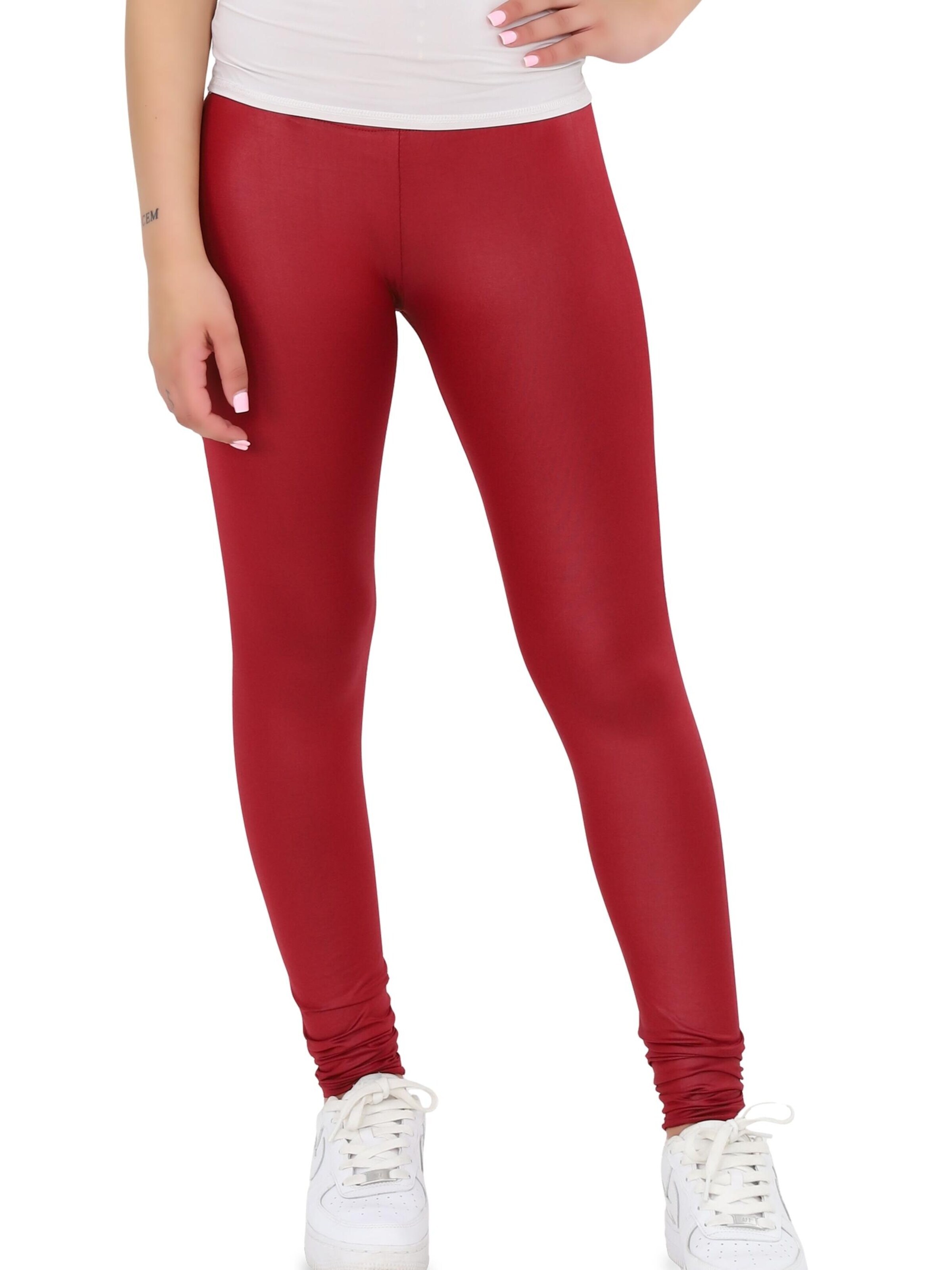 Easy Young Fashion Slim fit Leggings in Red: front