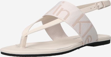 Calvin Klein Jeans Teenslipper in Wit: voorkant