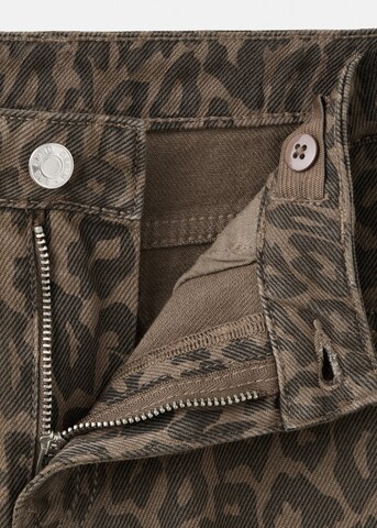 MANGO KIDS Wide leg Jeans 'CHEETAH' in Brown