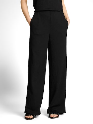 TOM TAILOR DENIM Wide leg Trousers in Black: front