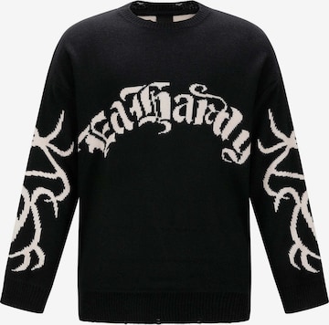 Ed Hardy Neulepaita 'Intarsien Tattoo Drache' värissä musta: etupuoli