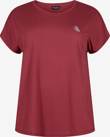 Active by Zizzi Shirt 'Abasic' in Red: front