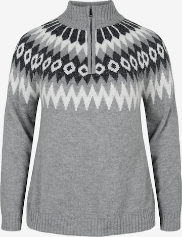 Zizzi Pullover 'SIMONE' i grå: forside