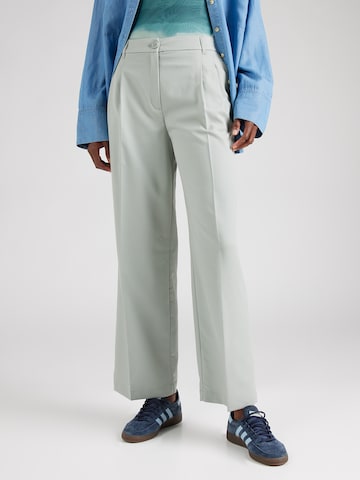 Monki Široke hlačnice Hlače z naborki | zelena barva: sprednja stran