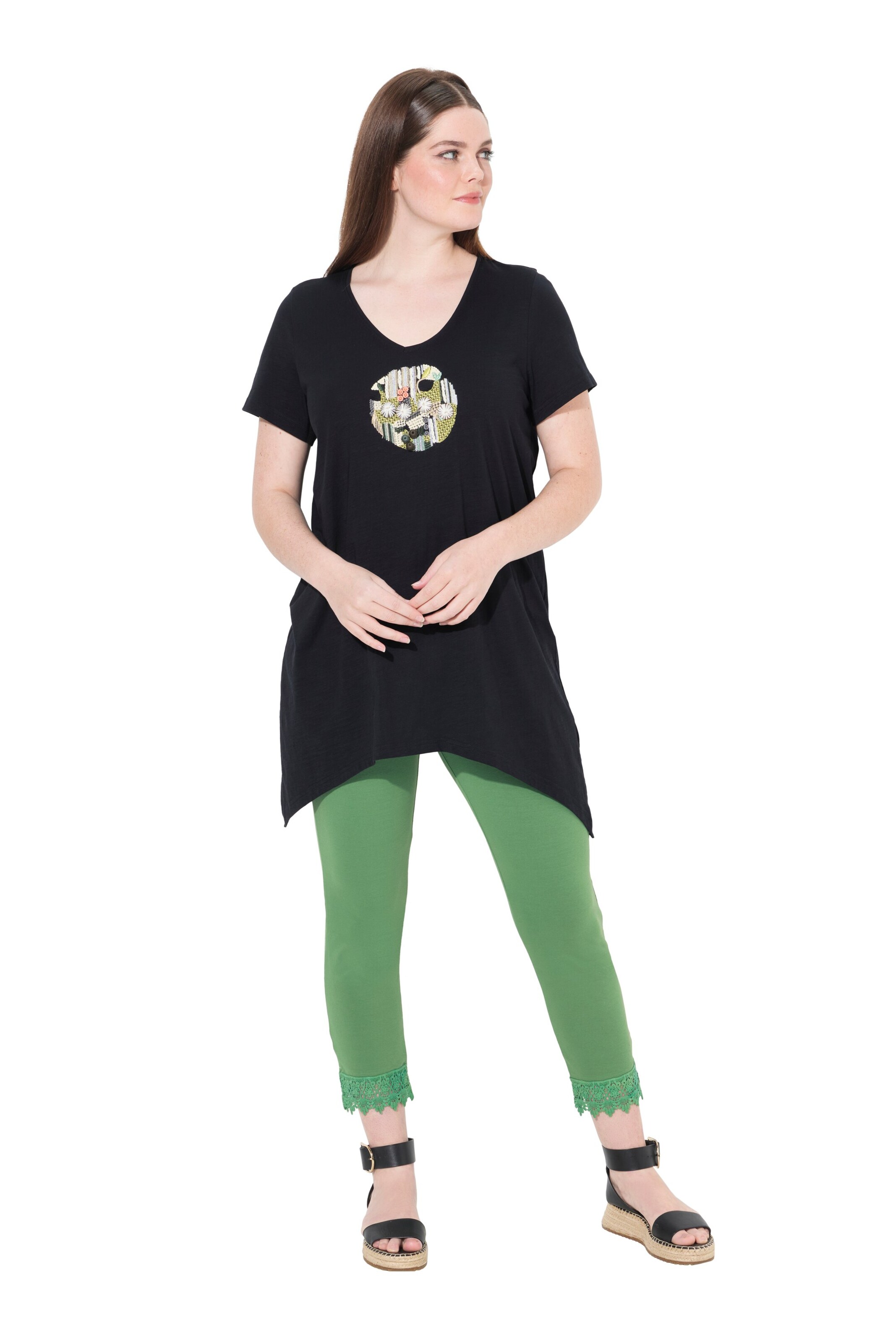 Ulla Popken Shirt in Schwarz: Vorderseite