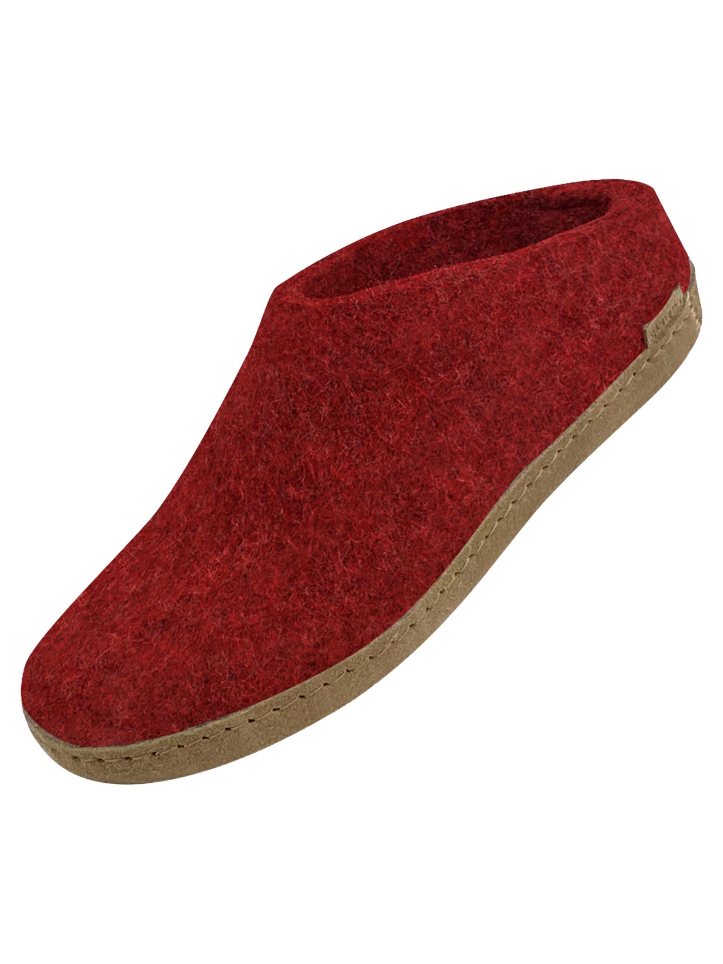 Glerups Slippers 'Ledersohle' in Red