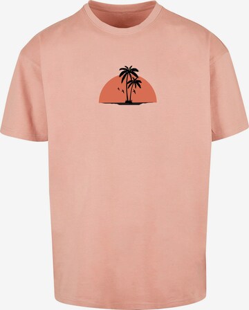 Merchcode Shirt 'Summer - Beach' in Pink: front