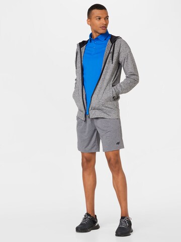 4F Athletic Zip-Up Hoodie in Grey