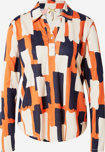 Key Largo Blouse 'COLLAGE' in de kleur Ecru / Marine / Oranje, Productweergave