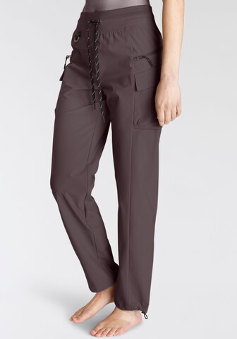 LASCANA ACTIVE Regular Outdoor Pants in Grey: front