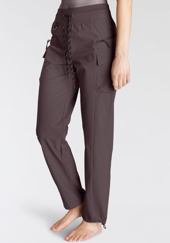 LASCANA ACTIVE Regular Outdoor trousers in Grey: front