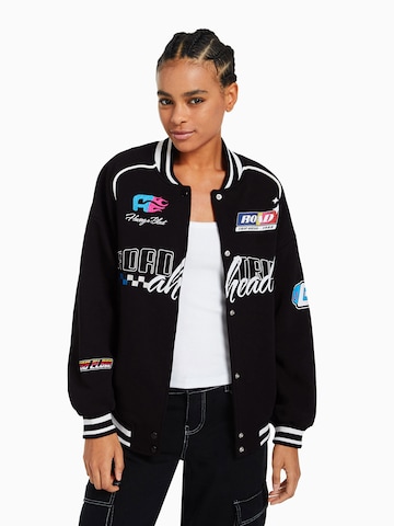 Bershka Between-Season Jacket in Black: front