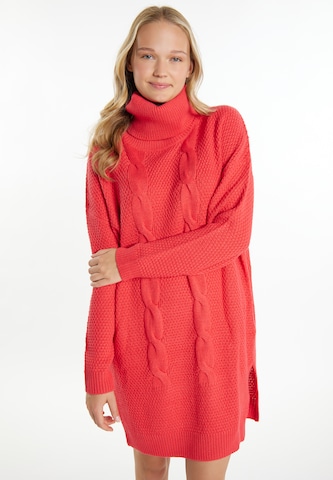 MYMO Πλεκτό φόρεμα 'Biany' σε κόκκινο: μπροστά