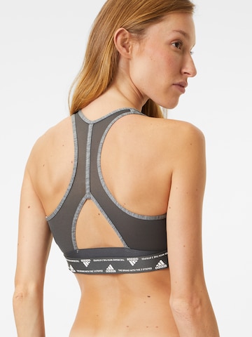 ADIDAS SPORTSWEAR - Soutien Bustier Soutien de desporto 'Powerreact Medium-Support' em cinzento