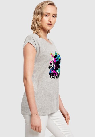 Merchcode T-Shirt 'Tennis Love, Sweat' in Grau