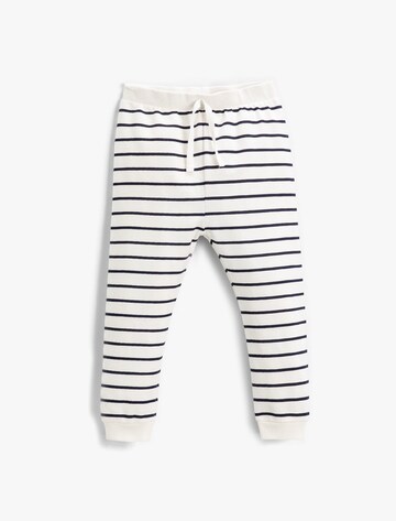 Koton Tapered Trousers in White: front