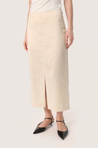 SOAKED IN LUXURY Rok 'Micaela' in Beige: voorkant