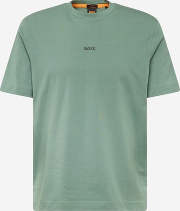 BOSS Orange - Camisa 'TCHUP' em verde: frente